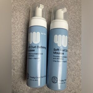 4U by Tia Soft Curl Defining Mousse - Light Blue NEW bundle of 2